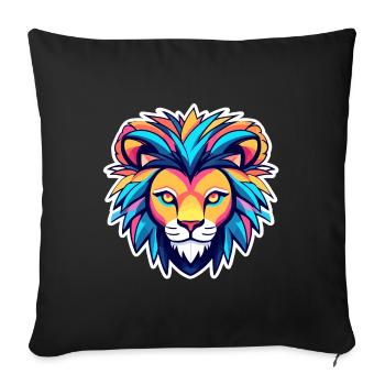 Lion Drawing - Sofa pillowcase 17,3'' x 17,3'' (45 x 45 cm) - black - Front