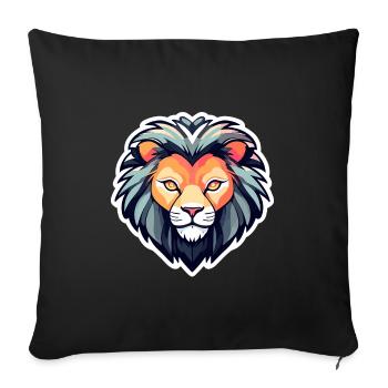 Lion Drawing - Sofa pillowcase 17,3'' x 17,3'' (45 x 45 cm) - black - Front