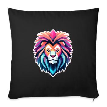Lion Drawing - Sofa pillowcase 17,3'' x 17,3'' (45 x 45 cm) - black - Front