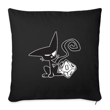 Dice Cat Funny Role Playing Cat RPG - Sofa pillowcase 17,3'' x 17,3'' (45 x 45 cm) - black - Front