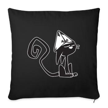 Dice Cat Funny Role Playing Cat RPG - Sofa pillowcase 17,3'' x 17,3'' (45 x 45 cm) - black - Front