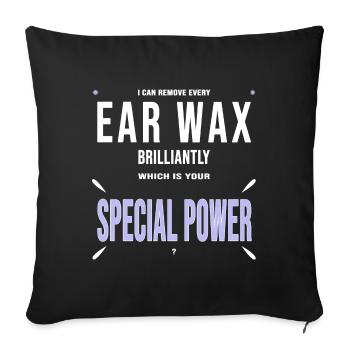 Ear Doctor Ears Earwax Gift Funny - Sofa pillowcase 17,3'' x 17,3'' (45 x 45 cm) - black - Front