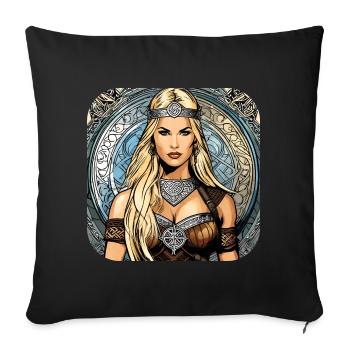 Proud Viking Germanin Shieldmaiden - Sofa pillowcase 17,3'' x 17,3'' (45 x 45 cm) - black - Front