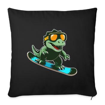 T-Rex Snowboarding - Sofakissenbezug 45 x 45 cm - Schwarz - Vorne
