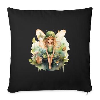 Little Watercolor Fairy - Sofa pillowcase 17,3'' x 17,3'' (45 x 45 cm) - black - Front