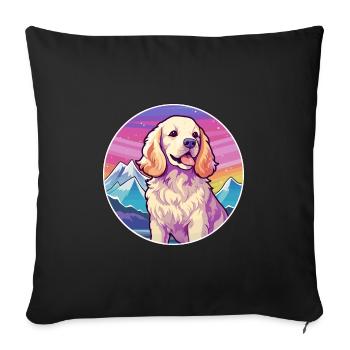 American Cocker Spaniel chien race Cartoon Kawaii W - Housse de coussin décorative 45 x 45 cm - noir - Devant