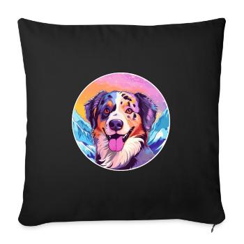 Alano Espanol Dog Breed Cartoon Kawaii Watercolor - Sofa pillowcase 17,3'' x 17,3'' (45 x 45 cm) - black - Front