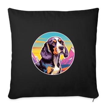 Ariege Pointer Hund Rasse Cartoon Kawaii Aquarell - Sofakissenbezug 45 x 45 cm - Schwarz - Vorne