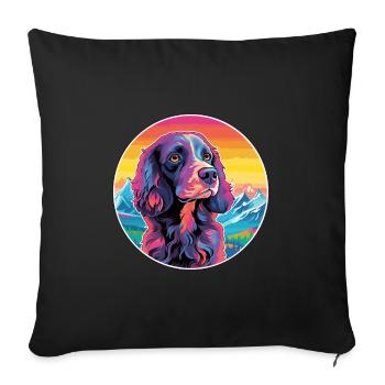 Boykin Épagneul chien race dessin animé Kawaii aquarelle - Housse de coussin décorative 45 x 45 cm - noir - Devant