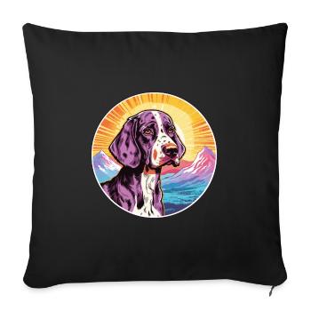 Auvergne Pointer Dog Breed Cartoon Kawaii Watercol - Sofa pillowcase 17,3'' x 17,3'' (45 x 45 cm) - black - Front