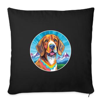 Bavarian Mountain Hound Dog Breed Cartoon Kawaii W - Sofa pillowcase 17,3'' x 17,3'' (45 x 45 cm) - black - Front