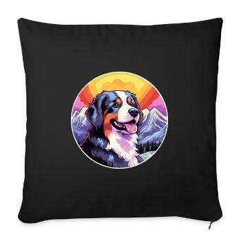 Berner Laufhund Dog Breed Cartoon Kawaii Watercolo - Sofa pillowcase 17,3'' x 17,3'' (45 x 45 cm) - black - Front