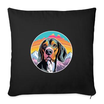 Noir et feu Virginie Foxhound chien race dessin animé - Housse de coussin décorative 45 x 45 cm - noir - Devant