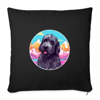 Schwarzer russischer Terrier Hunderasse Cartoon Kawaii Wat - Sofakissenbezug 45 x 45 cm - Schwarz - Vorne