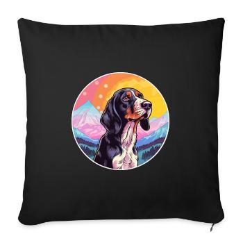Bluetick Coonhound Dog Breed Cartoon Kawaii Waterc - Sofa pillowcase 17,3'' x 17,3'' (45 x 45 cm) - black - Front