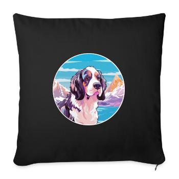 Braque Francais Dog Breed Cartoon Kawaii Watercolo - Sofa pillowcase 17,3'' x 17,3'' (45 x 45 cm) - black - Front