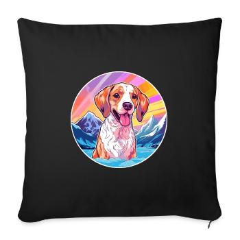 Braque Du Bourbonnais Race De Chien Cartoon Kawaii Wat - Housse de coussin décorative 45 x 45 cm - noir - Devant