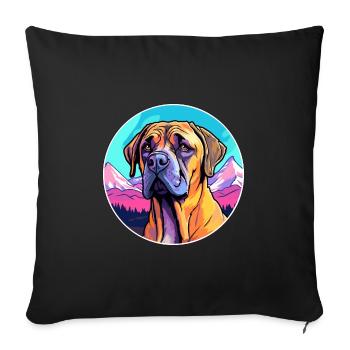 Boerboel Dog Breed Cartoon Kawaii Watercolor - Sofa pillowcase 17,3'' x 17,3'' (45 x 45 cm) - black - Front
