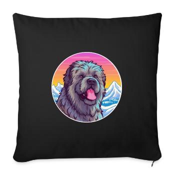 Bouvier Des Flandres Race De Chien Cartoon Kawaii Wate - Housse de coussin décorative 45 x 45 cm - noir - Devant