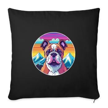 Bull Arab Dog Breed Cartoon Kawaii Watercolor - Sofa pillowcase 17,3'' x 17,3'' (45 x 45 cm) - black - Front