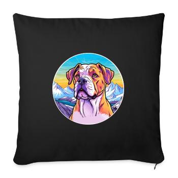 Bully Kutta Dog Breed Cartoon Kawaii Watercolor - Sofa pillowcase 17,3'' x 17,3'' (45 x 45 cm) - black - Front