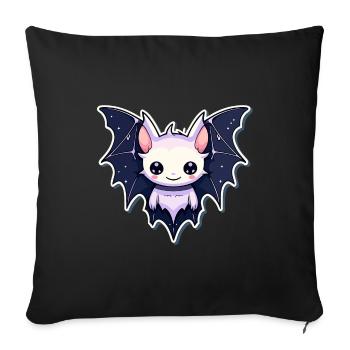 Bat Illustration - Sofa pillowcase 17,3'' x 17,3'' (45 x 45 cm) - black - Front