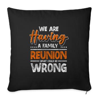 Reunion Excursion Love Meet - Sofa pillowcase 17,3'' x 17,3'' (45 x 45 cm) - black - Front