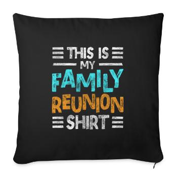 Dîner de réunion de famille - Housse de coussin décorative 45 x 45 cm - noir - Devant