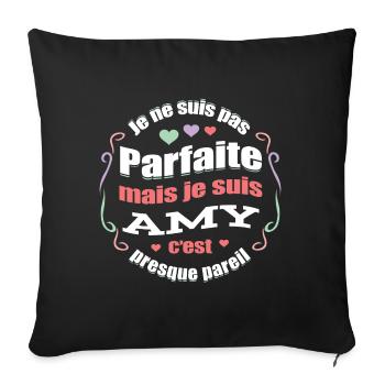 AMY PARFAITE - PRENOM AMY - Housse de coussin décorative 45 x 45 cm - noir - Devant
