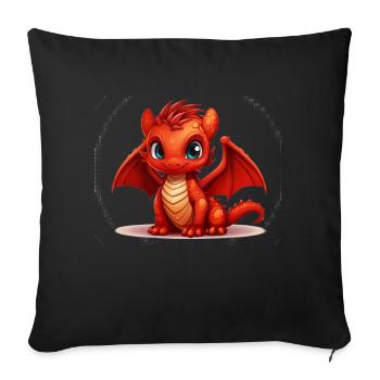 Little Red Dragon - Sofa pillowcase 17,3'' x 17,3'' (45 x 45 cm) - black - Front