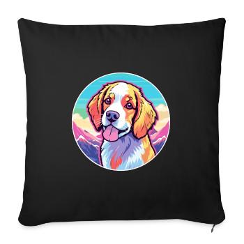 Nederlandse Kooikerhondje Dog Breed Cartoon Kawaii - Housse de coussin décorative 45 x 45 cm - noir - Devant
