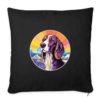 Posavac Hound Dog Breed Cartoon Kawaii Watercolor - Sofa pillowcase 17,3'' x 17,3'' (45 x 45 cm) - black - Front