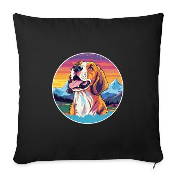 Smalandsstovare Smaland Hound Chien Race Cartoon Ka - Housse de coussin décorative 45 x 45 cm - noir - Devant