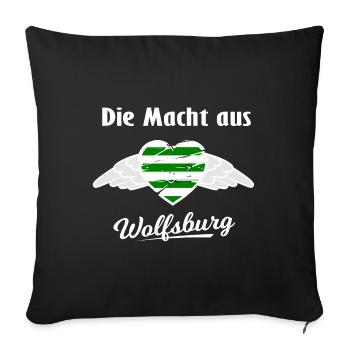 Die Fans aus Wolfsburg - Sofakissenbezug 45 x 45 cm - Schwarz - Vorne