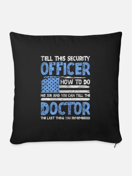 Security Schutz Sarkasmus Fachkraft - Sofakissenbezug 45 x 45 cm - Schwarz