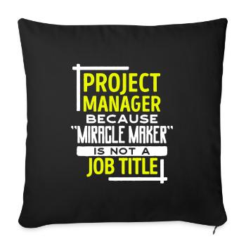 Project Manager Statement Job Manager Careers - Sofa pillowcase 17,3'' x 17,3'' (45 x 45 cm) - black - Front