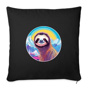 Sloth Watercolor Cartoon Kawaii Pet Animal Colorfu - Sofa pillowcase 17,3'' x 17,3'' (45 x 45 cm) - black - Front