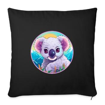 Koala Watercolor Cartoon Kawaii Pet Animal Colorfu - Sofa pillowcase 17,3'' x 17,3'' (45 x 45 cm) - black - Front