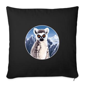 Lemur Watercolor Cartoon Kawaii Pet Animal Colorfu - Sofa pillowcase 17,3'' x 17,3'' (45 x 45 cm) - black - Front