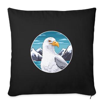 Seagull Watercolor Cartoon Kawaii Pet Animal Color - Sofa pillowcase 17,3'' x 17,3'' (45 x 45 cm) - black - Front