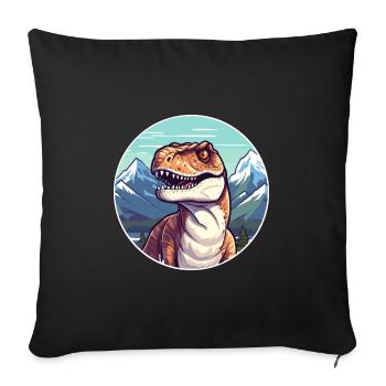 Dinosaure Aquarelle Dessin Animé Kawaii Animal Animal Colo - Housse de coussin décorative 45 x 45 cm - noir - Devant