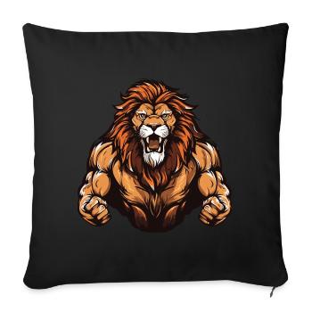 Leo Gym Fitness Arts martiaux MMA - Housse de coussin décorative 45 x 45 cm - noir - Devant