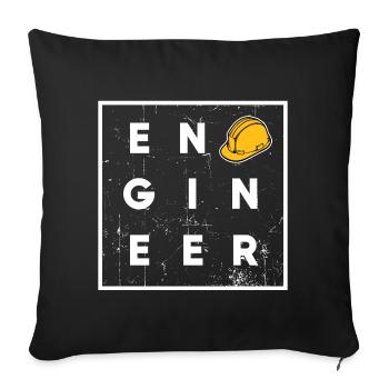 Worker Job Profession Career Construction Worker Success - Sofa pillowcase 17,3'' x 17,3'' (45 x 45 cm) - black - Front