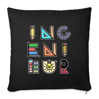 Engineer Job Profession Career Work Success - Sofa pillowcase 17,3'' x 17,3'' (45 x 45 cm) - black - Front