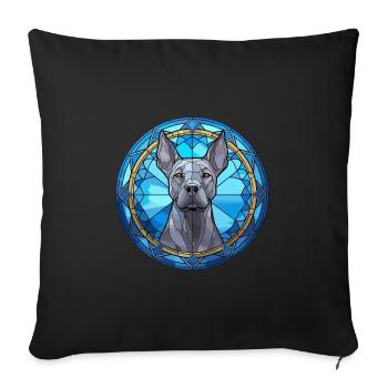 Blue Thai Ridgeback Dog Breed Stained Glass Colorf - Sofa pillowcase 17,3'' x 17,3'' (45 x 45 cm) - black - Front