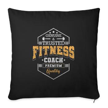 Fitness Trainer, Endurance, Strength, Motivation - Sofa pillowcase 17,3'' x 17,3'' (45 x 45 cm) - black - Front