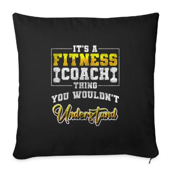 Fitness Trainer, Endurance, Strength, Athlete - Sofa pillowcase 17,3'' x 17,3'' (45 x 45 cm) - black - Front