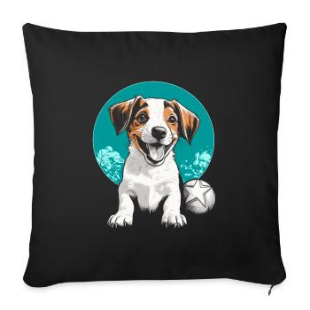 Jack Russell - Housse de coussin décorative 45 x 45 cm - noir - Devant
