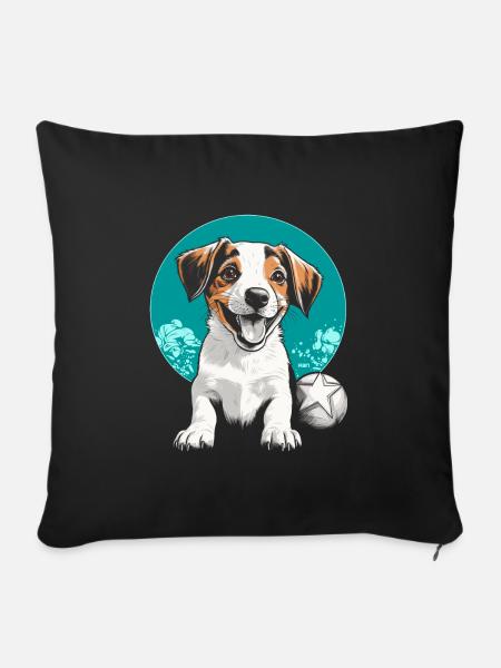 Jack Russel - Sofakissenbezug 45 x 45 cm - Schwarz