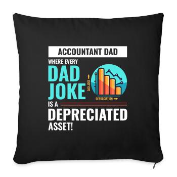 Comptable Papa Blague Actif Amorti Fête des Pères - Housse de coussin décorative 45 x 45 cm - noir - Devant